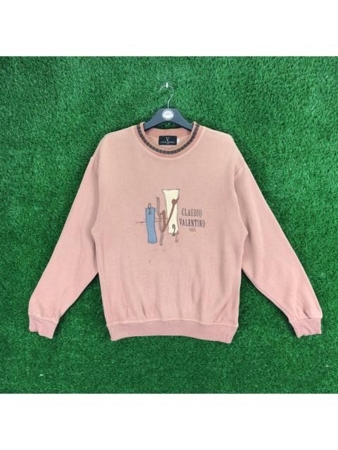 Other Designers Vintage - Vintage 80's Claudio Valentino Embroidered Logo Sweater