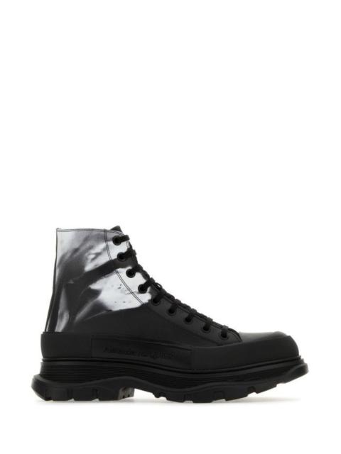 ALEXANDER MCQUEEN Printed Leather Tread Slick Sneakers