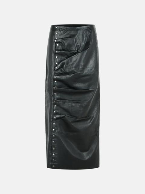 ROTATE 'NETTIE SKIRT IN BLACK ECO LEATHER