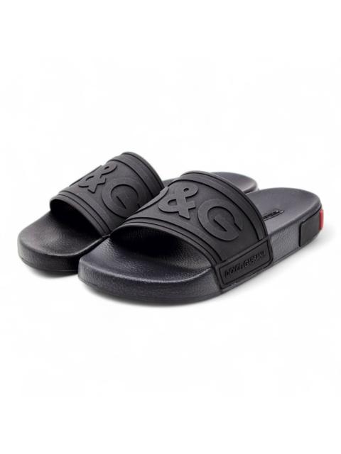 Dolce & Gabbana Logo Saint Barth Rubber Pool Slides Black EU 39 US 9 $320