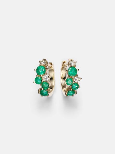 SYDNEY EVAN x Wicked Emerald City 14kt gold huggies with emeralds and diamonds