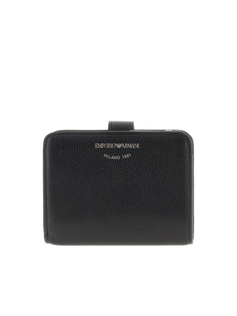 EMPORIO ARMANI GRAINED LEATHER BI-FOLD WALLET