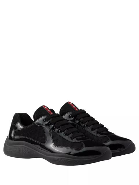 Prada Men's Patent Leather and Technical Fabric America's Cup Sneakers