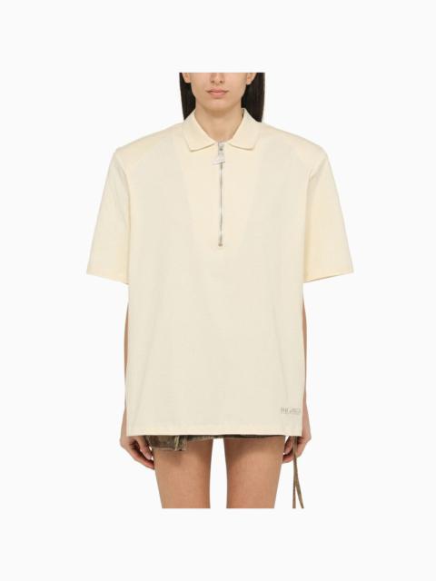 The Attico Cream-Coloured Polo Shirt With Oversize Shoulders Women
