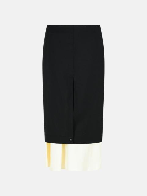 RÓHE BLACK VIRGIN WOOL BLEND SKIRT