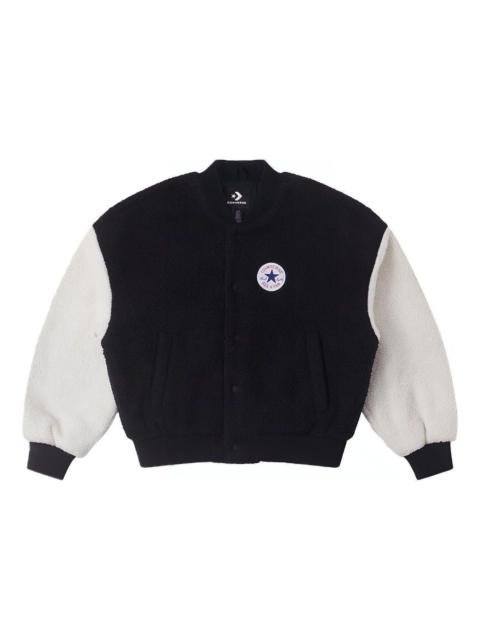Converse (WMNS) Converse Sherpa Varsity Jacket 'Black White' 10025206-A01