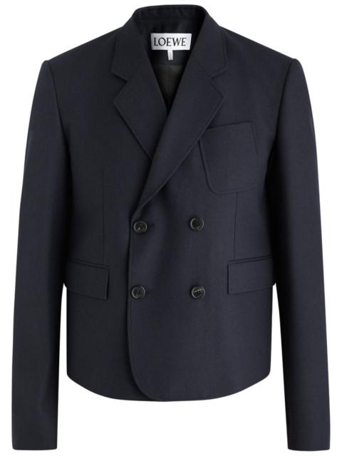 Loewe Loewe Double-breasted Cropped Wool Blazer