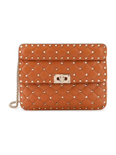 Valentino Camel Nappa Leather Medium Rockstud Spike Handbag