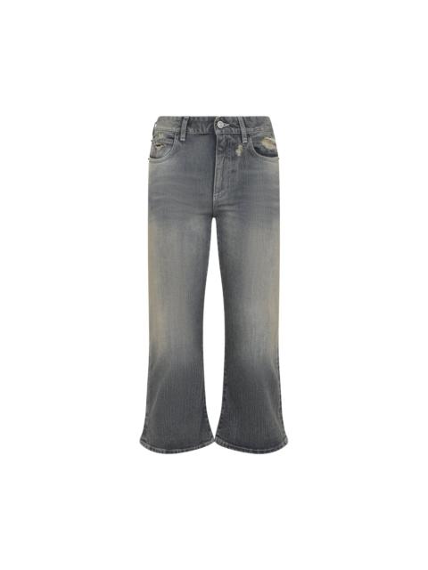 BALENCIAGA Balenciaga Laced Flared Capri Jeans Women