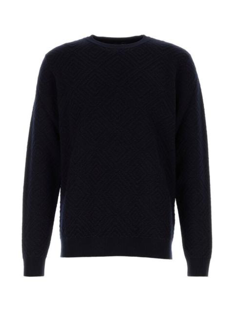 GIORGIO ARMANI Giorgio Armani Man Midnight Blue Wool Blend Sweater