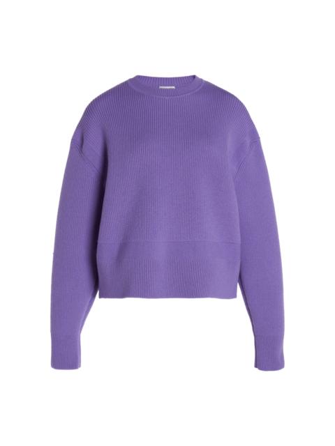 Bottega Veneta English Ribbed Cashmere-Blend Sweater purple