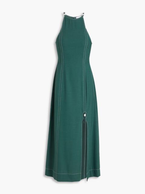 GANNI Bead-embellished woven midi dress