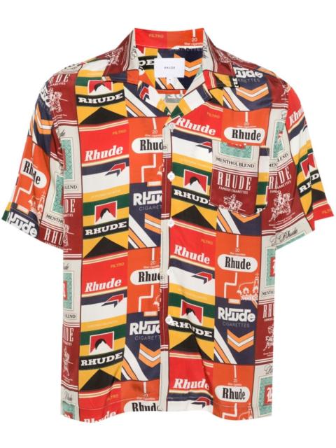 Rhude Cigarette-print silk shirt