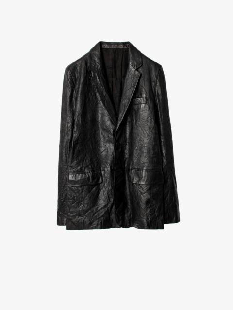 Zadig & Voltaire Valfried Crinkled Leather Blazer