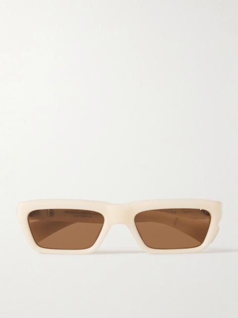 JACQUES MARIE MAGE Rush Rectangular-Frame Acetate Sunglasses White
