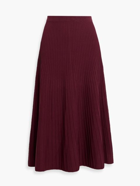SIMKHAI Chiara pleated stretch-knit midi skirt