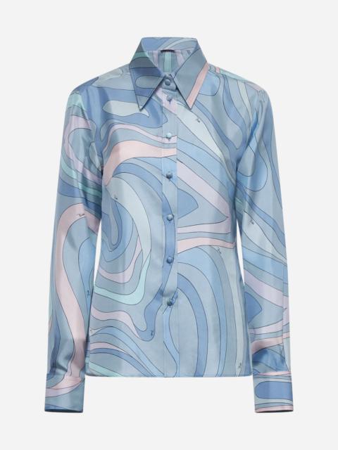 Print silk shirt