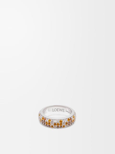 Loewe Thin Pavé ring in sterling silver and crystals
