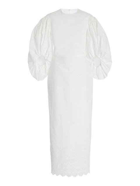 Altuzarra Danielle Puff-Sleeve Cotton-Blend Maxi Dress white