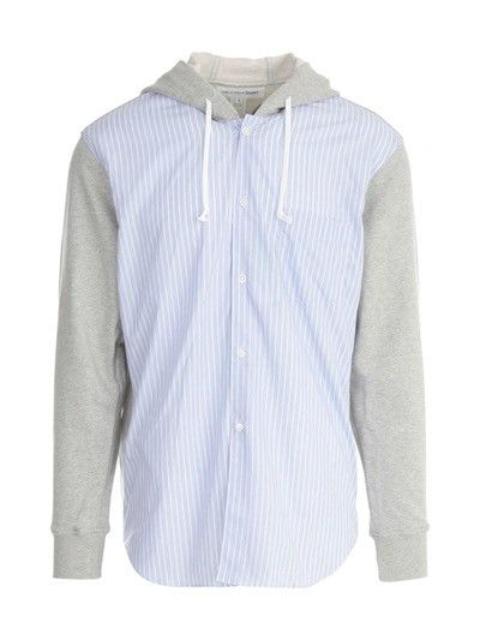 Comme des Garçons Homme Plus 21aw hybrid pinstriped shirt hoodie