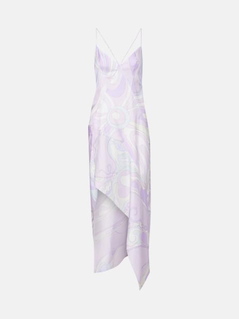 PUCCI Marmo asymmetric silk twill maxi dress