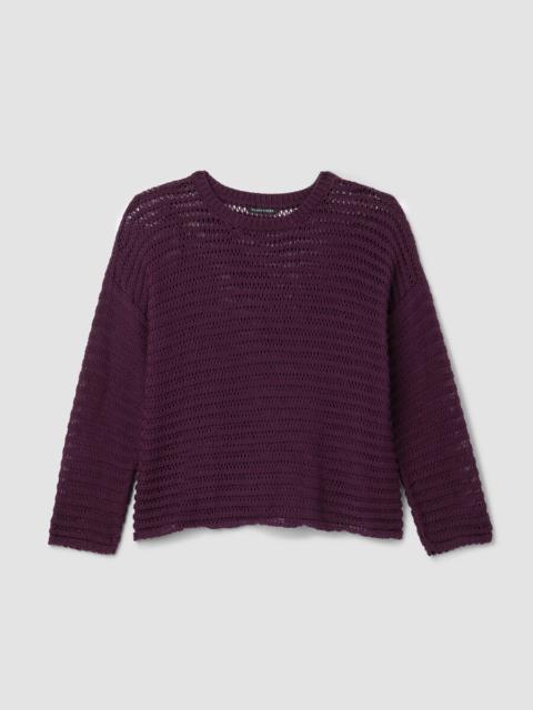 EILEEN FISHER Peruvian Organic Cotton Cord Crew Neck Top