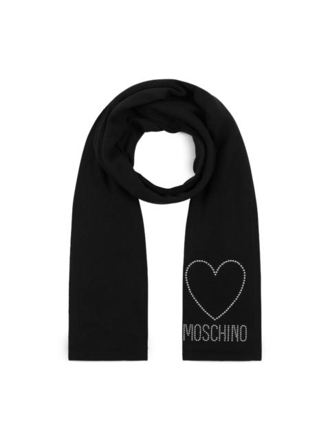 Moschino heart-studded wool scarf