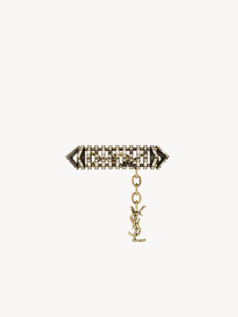 SAINT LAURENT CRYSTAL PYRAMID BRACELET IN METAL