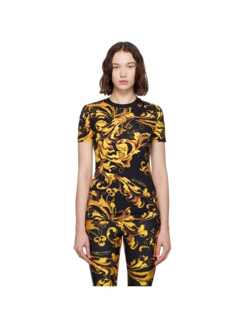 Black & Gold Logo Barocco Jersey T-shirt