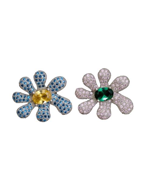 Collina Strada EMERALD & AQUAMARINE SQUASHED BLOSSOM EARRING