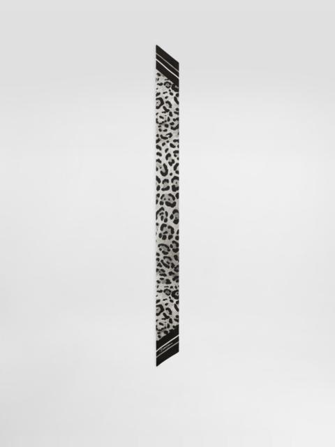 Dolce & Gabbana Leopard-print twill headscarf (6x100)