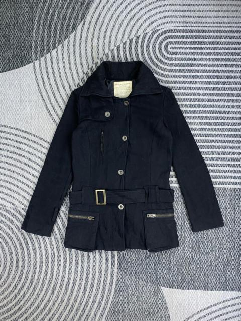 Other Designers GOA Military Style Wool Belted Jacket