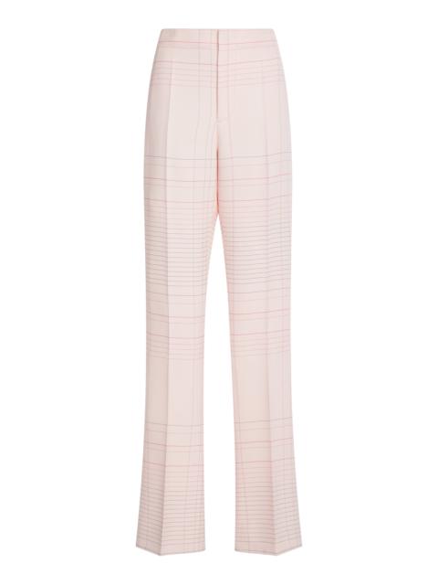 Bottega Veneta Striped High-Rise Stretch-Crepe Flare Pants light pink