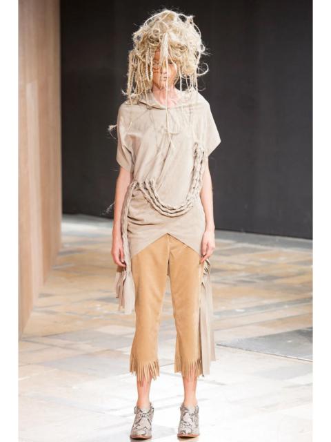 Junya Watanabe Runway SS14 Moleskin Braid Fringe Blouse