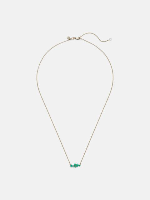 SYDNEY EVAN Cocktail Bar 14kt gold necklace with emeralds and diamonds
