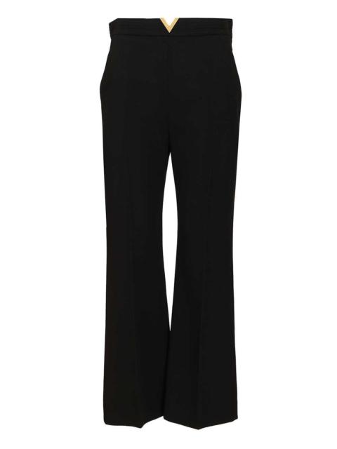 Valentino Valentino Garavani Women Vlogo Regular Trousers In Wool Crepe