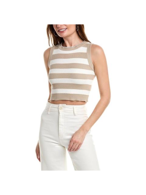 Brunello Cucinelli Brunello Cucinelli Beige White Striped Sweater