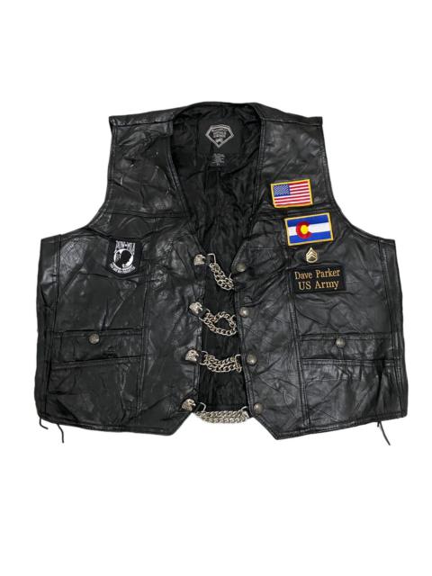 Offer‼️Vintage Diamond Plate Rock Style Buffalo Leather Vest