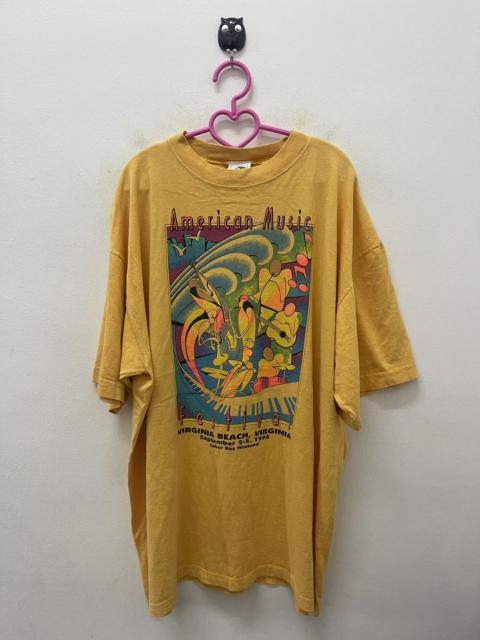 Other Designers Band Tees - Rare 90s Vintage AMERICAN MUSIC FESTIVAL Featuring Band Tee