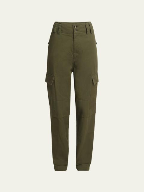 SAINT LAURENT High-Rise Straight-Leg Cargo Trousers