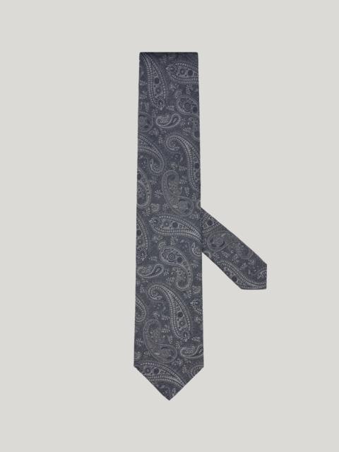 Canali GRAY SILK TIE, PAISLEY MOTIF