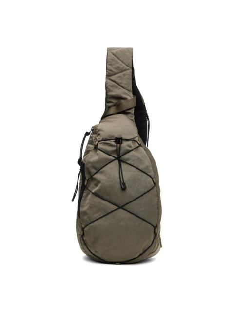 Khaki Nylon B Crossbody Rucksack Bag