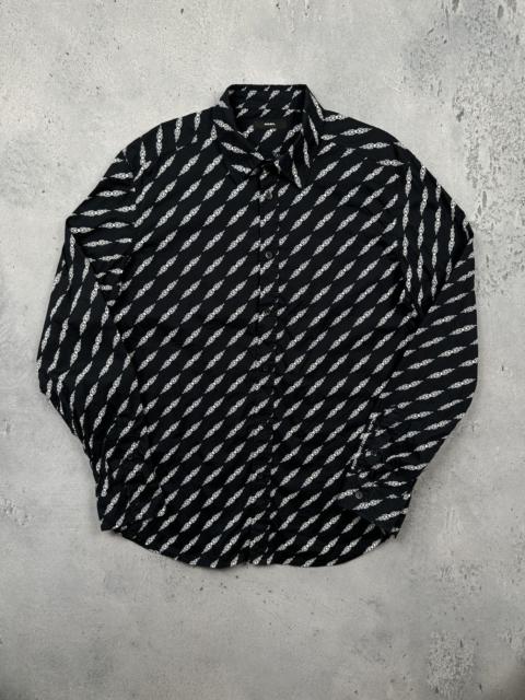 Diesel Diesel All Over Flames Print Button Up Shirt Black White