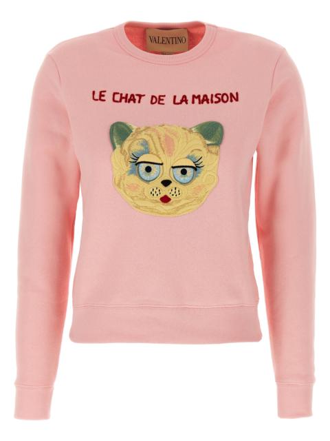 Valentino Le Chat De La Maison Sweatshirt Pink