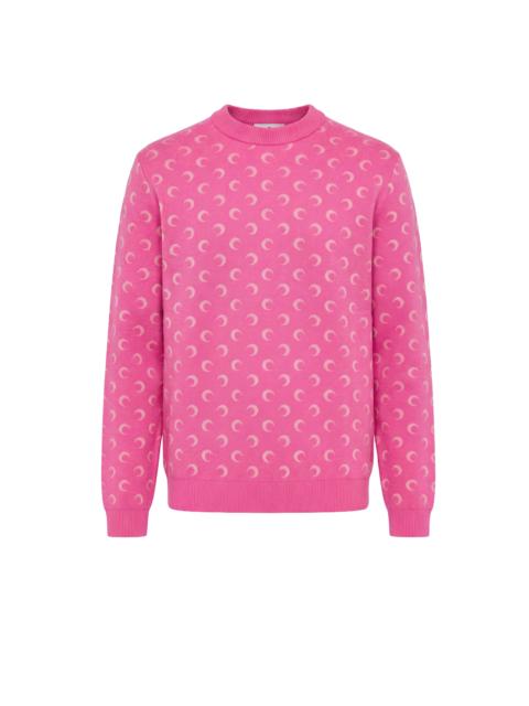 Marine Serre MOON JACQUARD KNIT CREWNECK SWEATER