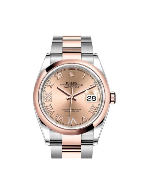ROLEX Rolex Datejust 36 Pink Diamond Dial Men's Steel and 18K Everose Gold Oyster Watch 126201PKRDO