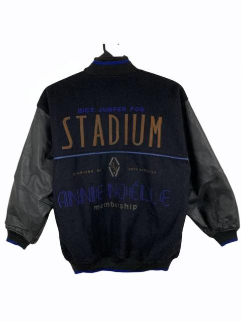 Other Designers Japanese Brand - Annie Noelle Nice Jumper For Stadium Leather Varsity Jacket