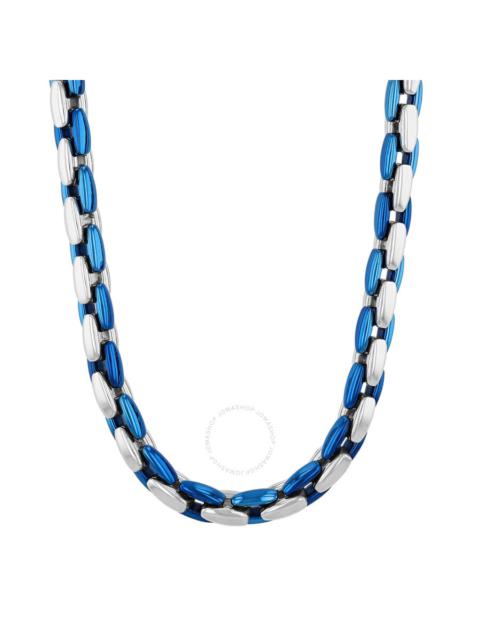 Other Designers Robert Alton Stainless Steel with White & Blue Finish Link Chain