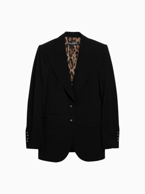 Dolce&Gabbana Turlington Single-Breasted Black Wool Jacket Women