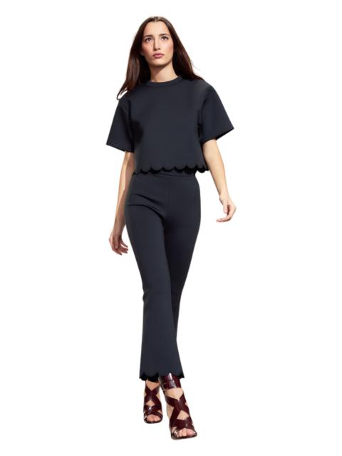 CYNTHIA ROWLEY Cynthia Rowley Scallop Bonded Tee in Black at Nordstrom